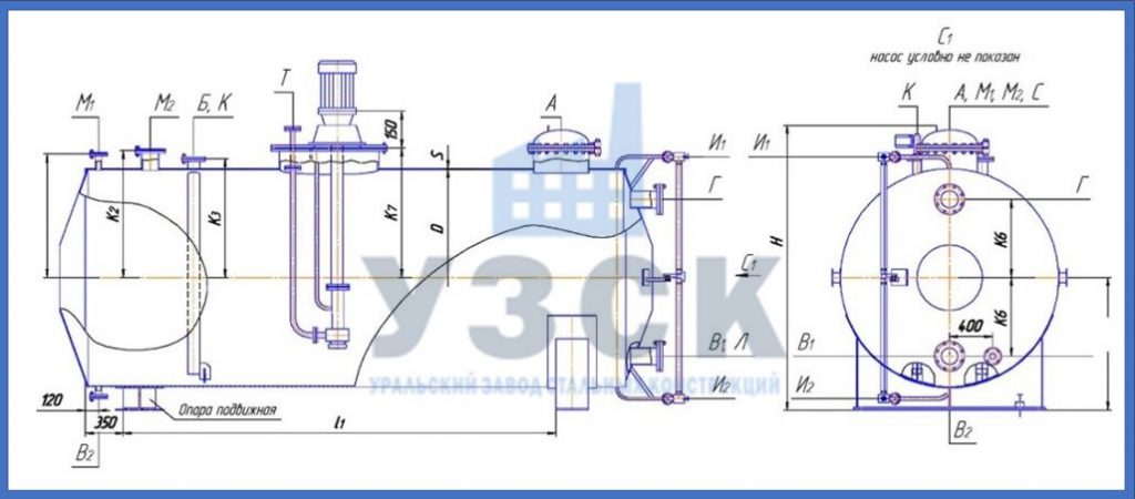 Чертеж емкости ГКК в Хабаровске